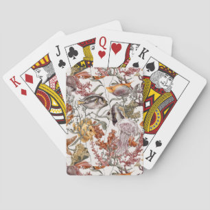 Watercolor Sea Life Pattern 2 Playing Cards