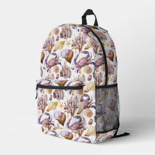Watercolor Sea Life Pattern 2 Printed Backpack
