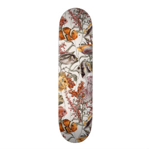 Watercolor Sea Life Pattern 2 Skateboard