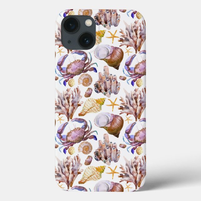 Watercolor Sea Life Pattern 4 Case-Mate iPhone Case (Back)