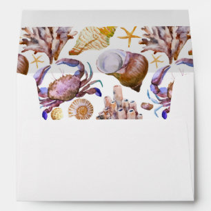 Watercolor Sea Life Pattern 4 Envelopes