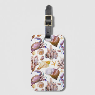 Watercolor Sea Life Pattern 4 Luggage Tag