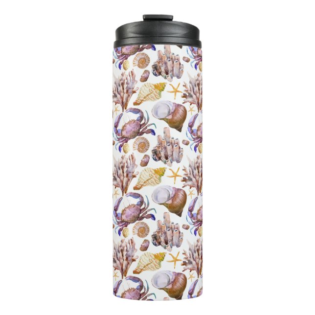 Watercolor Sea Life Pattern 4 Thermal Tumbler (Front)