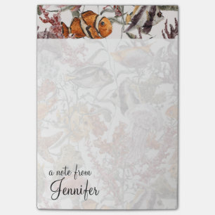 Watercolor Sea Life Pattern Add Your Name Post-it Notes
