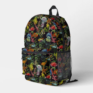 Watercolor Sea Life Pattern Printed Backpack