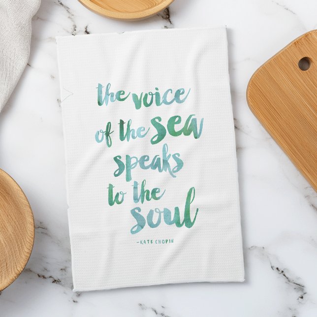 Watercolor Sea Quote Kitchen Towel (Creator Uploaded)