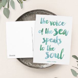 Watercolor Sea Quote Postcard