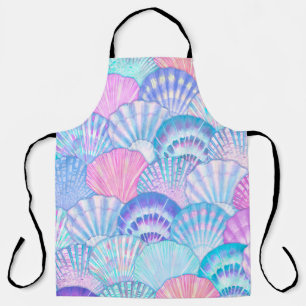 Watercolor sea shell seamless pattern. Hand drawn Apron