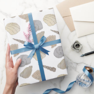 Watercolor Sea Shore Shells Wrapping Paper