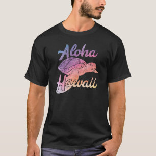 Watercolor Sea Turtle Aloha Hawaiian Island T-Shirt