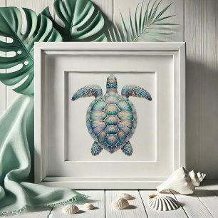 Watercolor Sea Turtle Art Poster