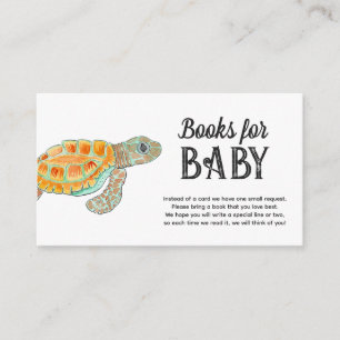 Watercolor Sea Turtle Baby Shower Books for Baby Enclosure Card