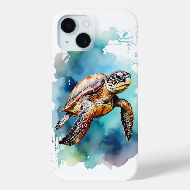 Watercolor Sea Turtle Case-Mate iPhone Case (Back)