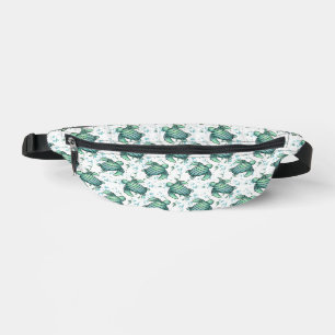 watercolor sea turtle green blue pattern animal bum bags