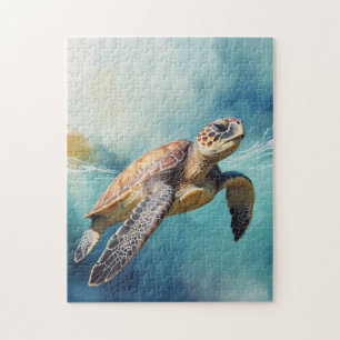 Watercolor Sea Turtle Jigsaw Puzzle