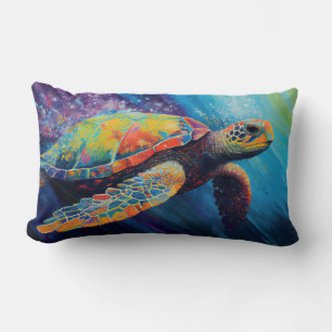 Watercolor Sea Turtle Lumbar Cushion