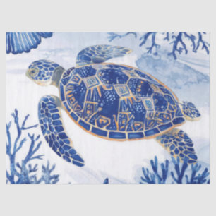 Watercolor Sea Turtle Ocean Blue Tissue Paper