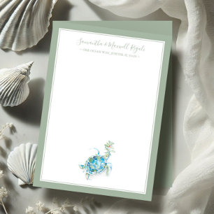 Watercolor Sea Turtle Personal Stationery Card
