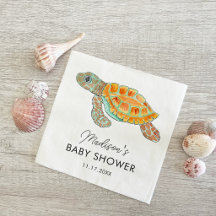 Watercolor Sea Turtle Personalised Baby Shower