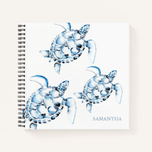 Watercolor Sea Turtle Personalised Notebook