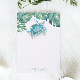 Watercolor Sea Turtle Personalised Stationery Card