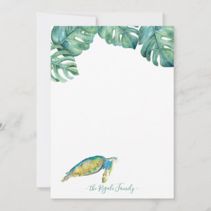 Watercolor Sea Turtle Personalised Stationery Card
