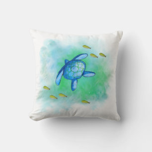 Watercolor Sea Turtle Pillow