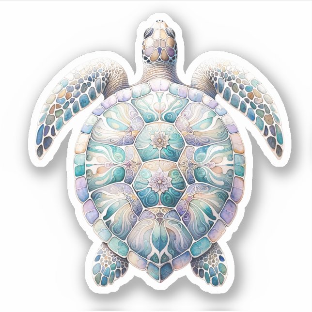Watercolor Sea Turtle Stickers (Front)