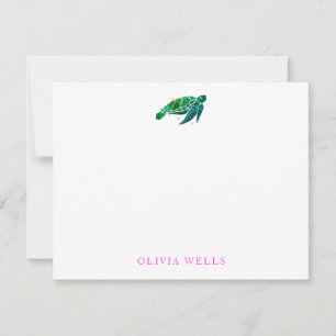 Watercolor Sea Turtle  Thank You Card