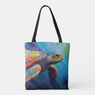 Watercolor Sea Turtle Tote Bag
