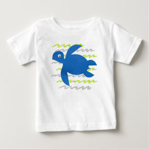 Watercolor Sea Turtle Waves Baby T-Shirt
