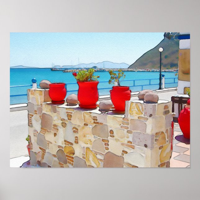 Watercolor sea view poster (Front)