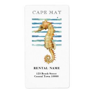 WATERCOLOR SEAHORSE, BEACH TOWN, CAPE MAY ADDRESS