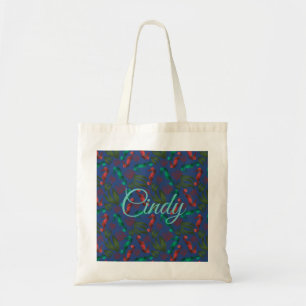 Watercolor Seahorse Indigo Nautical Personalised Tote Bag