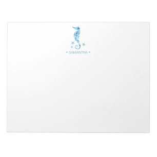 Watercolor Seahorse Personalised Stationery Notepad