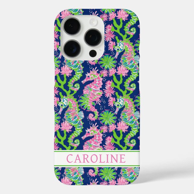 Watercolor Seahorses Monogrammed  Case-Mate iPhone Case (Back)