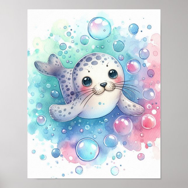 Watercolor Seal Poster (Front)