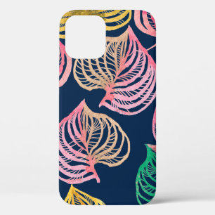 Watercolor seamless floral pattern grass branches iPhone 12 case