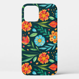 Watercolor seamless hand-illustrated flower patter iPhone 12 case