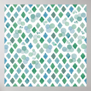 Watercolor seamless on a white background with an poster