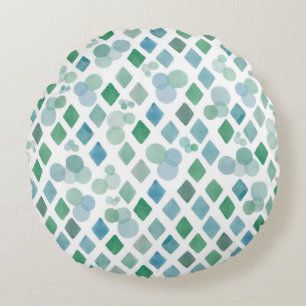 Watercolor seamless on a white background with an  round cushion