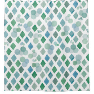 Watercolor seamless on a white background with an shower curtain