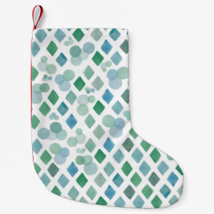 Watercolor seamless on a white background with an small christmas stocking