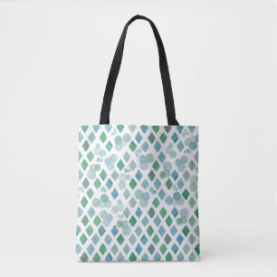 Watercolor seamless on a white background with an tote bag