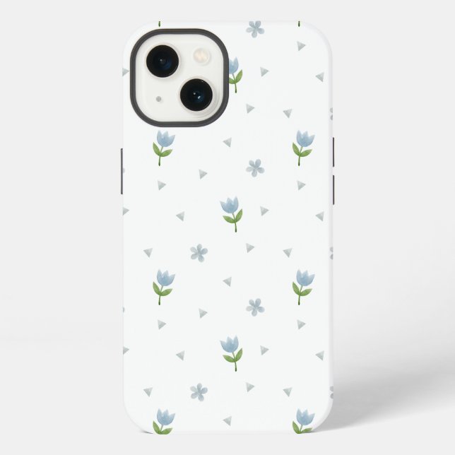 Watercolor Seamless Pattern Flowers iPhone Case (Back)