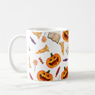 Watercolor seamless pattern happy halloween holida coffee mug
