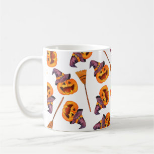 Watercolor seamless pattern happy halloween holida coffee mug