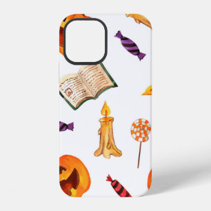 Watercolor seamless pattern happy halloween holida iPhone 12 case
