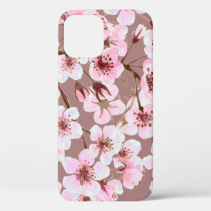 Watercolor seamless pattern made of cherry blossom iPhone 12 case