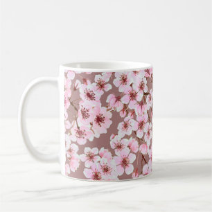 Watercolor seamless pattern made of cherry blossom coffee mug